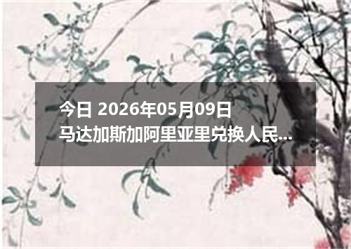 今日 2026年05月09日 马达加斯加阿里亚里兑换人民币最新汇率行情