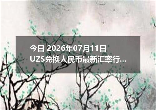 今日 2026年07月11日 UZS兑换人民币最新汇率行情